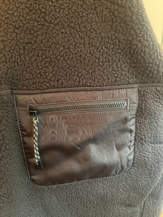 NWT EVERLANE The ReNew Fleece Oversized Half-Zip S Black - Picture 4 of 11